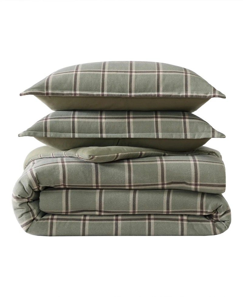 Eddie Bauer Alpine Plaid Printed Flannel -Pc. Comforter Set
