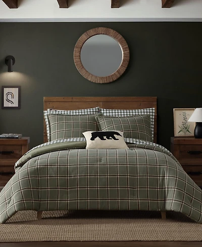 Eddie Bauer Alpine Plaid Printed Flannel -Pc. Comforter Set