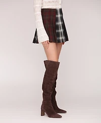 Avec Les Filles Women's Multi-Pattern Pleated Mini Skirt