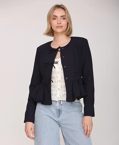Avec Les Filles Women's Long Sleeve Bow Jacket