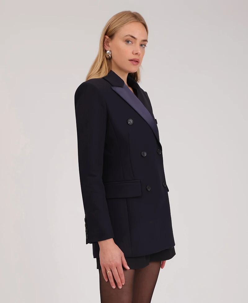 Avec Les Filles Women's Notch Collar Hourglass Blazer
