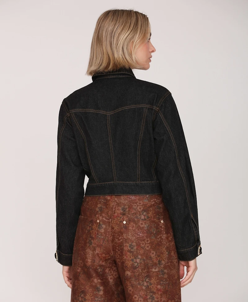 Avec Les Filles Women's Long Sleeve Trucker Jacket