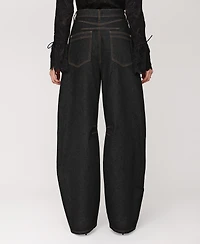 Avec Les Filles Women's Button Detail Barrel Leg Pants