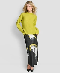 Dkny Women's Funnel Neck Long Sleeves Sweater
