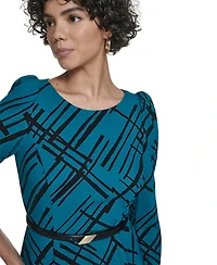 Calvin Klein Women's Belted Plaid Midi Dress
