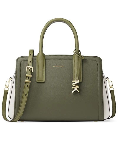 Michael Kors Women's Laila Medium Color-Block Leather Satchel Bag