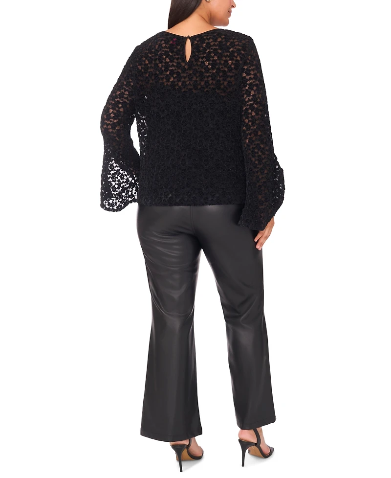 Vince Camuto Plus Long Ruffle Sleeve Top