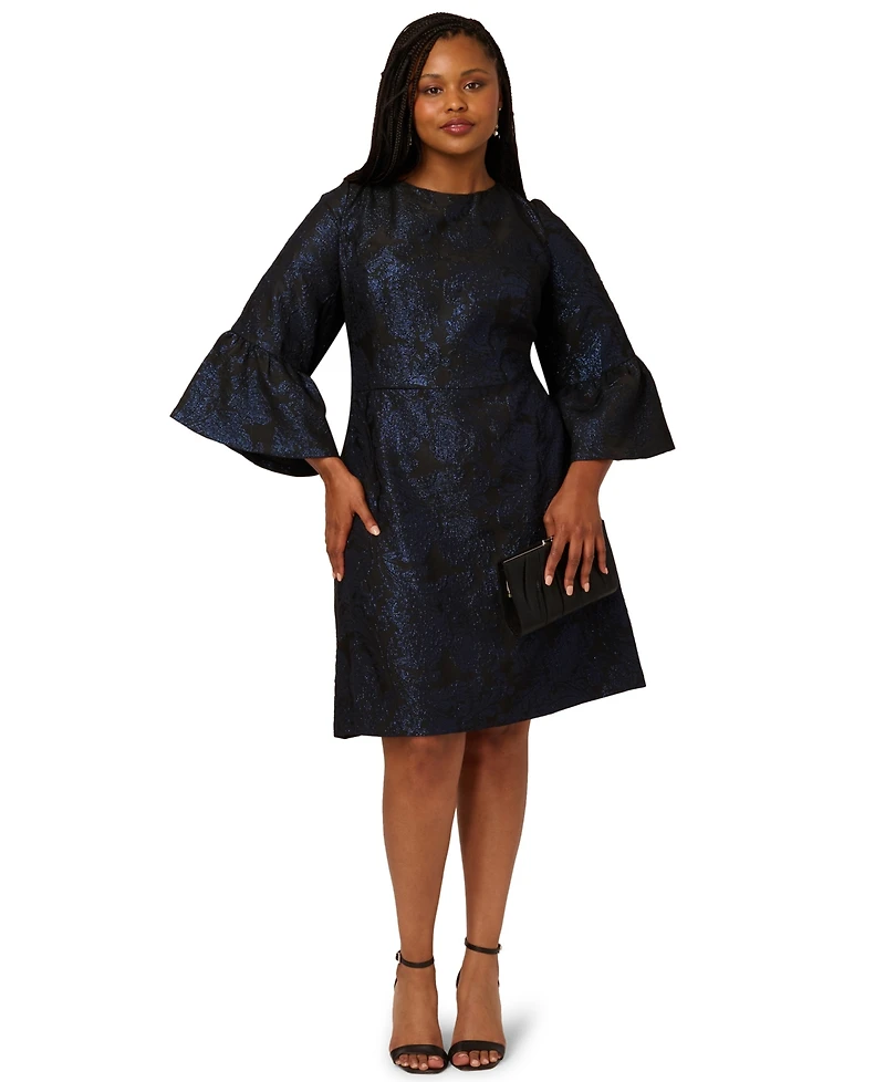 Adrianna Papell Plus A-Line Jacquard Dress