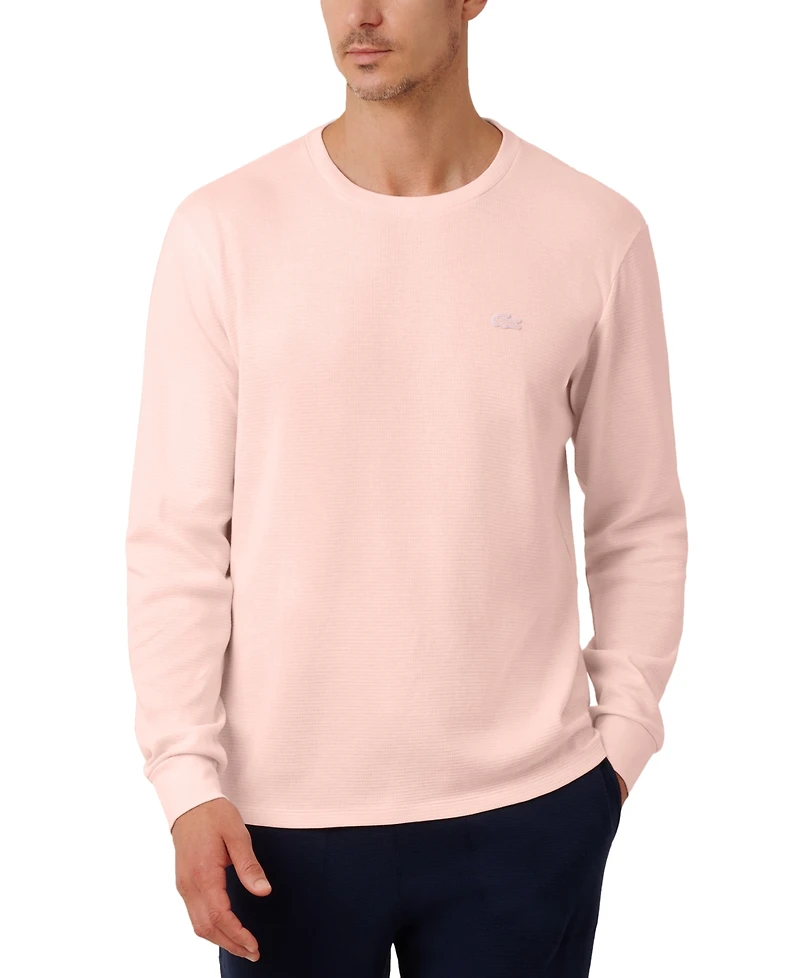 Lacoste Men's Waffle-Knit Thermal Sleep Shirt