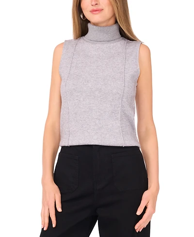 Vince Camuto Women's Sleeveless Ribbed Turtleneck Sweater