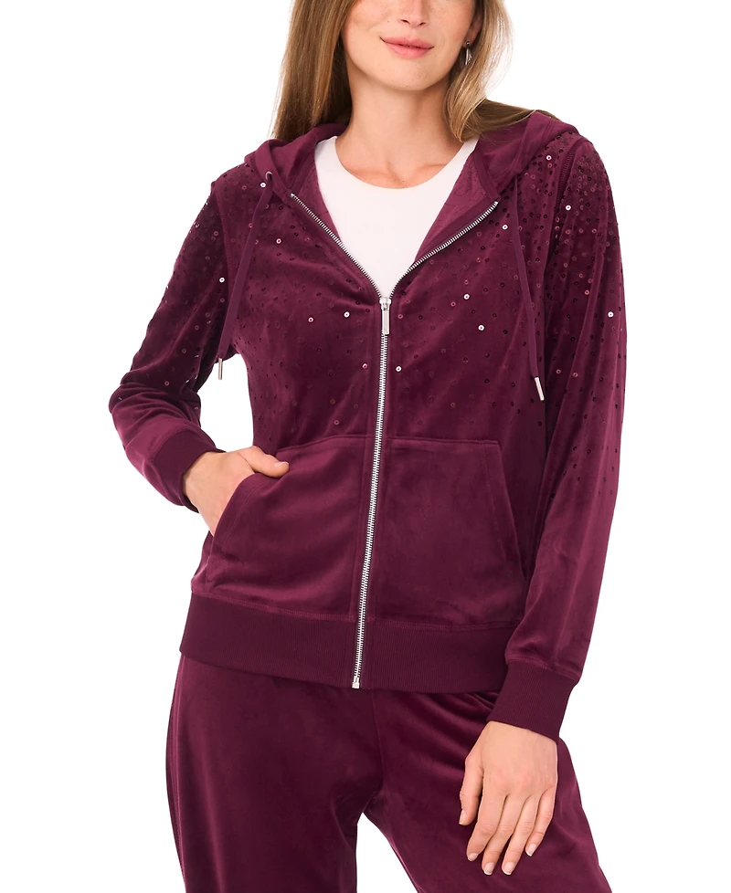 Vince Camuto Women's Long Sleeve Zip-Front Hoodie Jacket