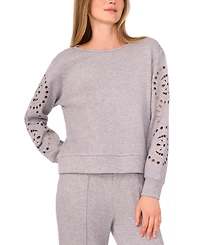 Vince Camuto Women's Crewneck Sweatshirt with Eyelets