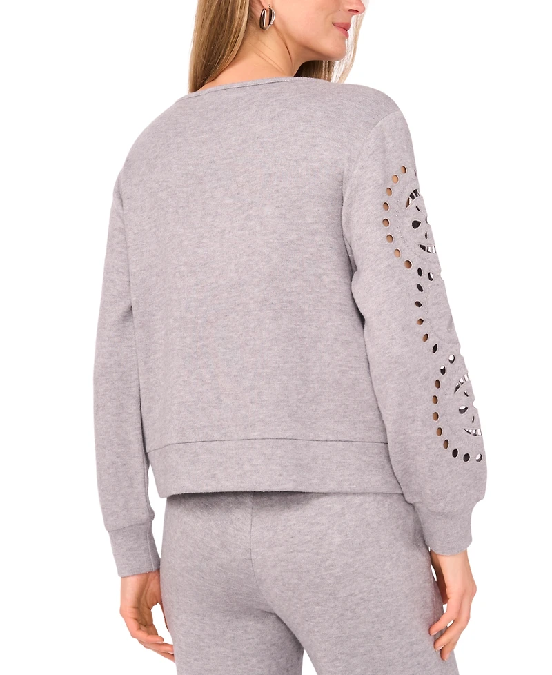 Vince Camuto Women's Crewneck Sweatshirt with Eyelets