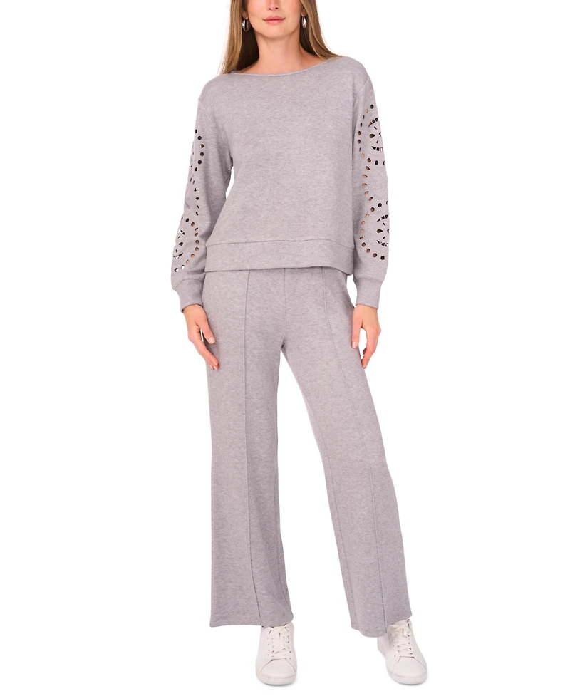 Vince Camuto Women's Crewneck Sweatshirt with Eyelets