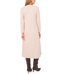 Vince Camuto Women's Rib Trim Neck Long Sleeve Midi Dress