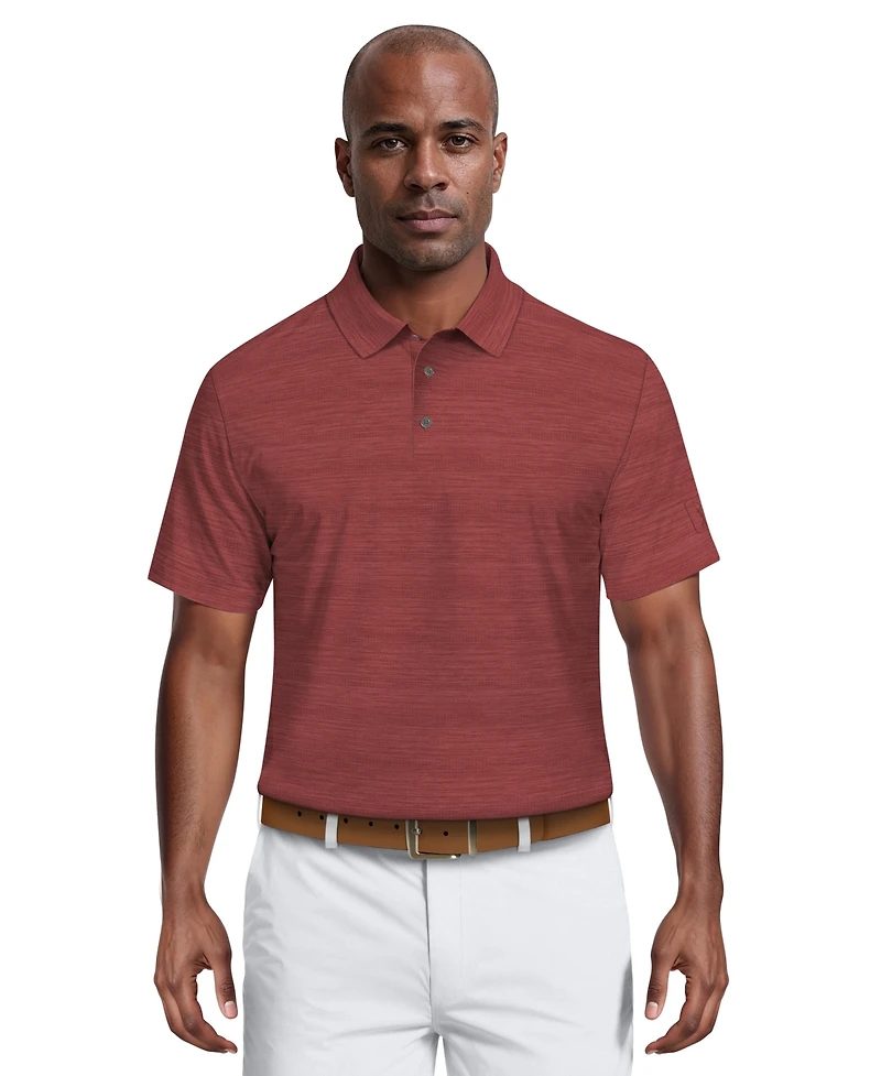 Pga Tour Men's Short Sleeve Airflux Heather Golf Polo Shirt