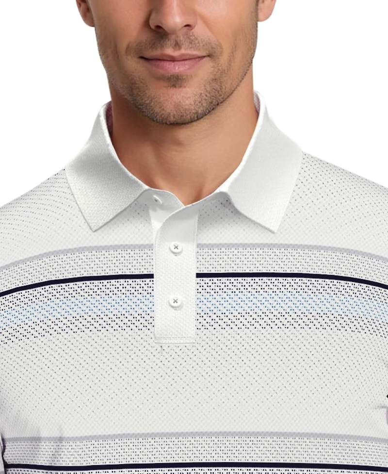 Pga Tour Men's All Over Energize Geo Stripe Polo Shirt