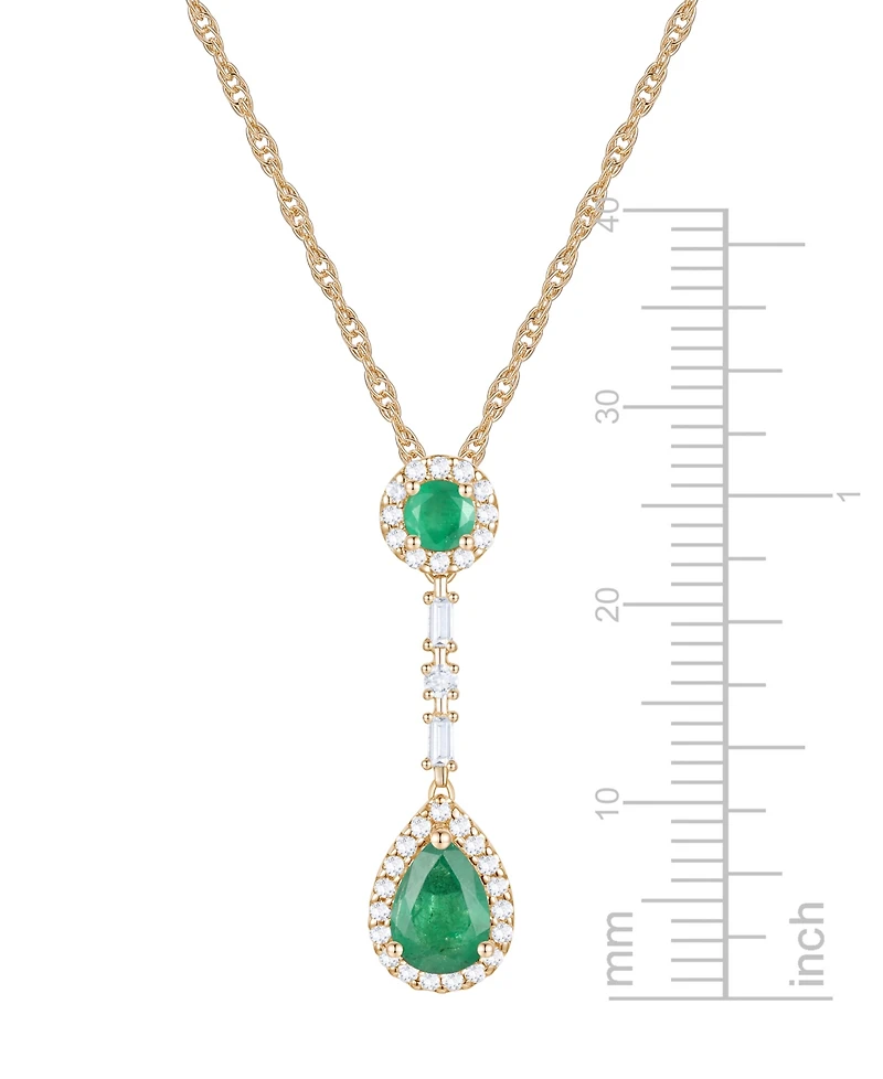 Macy's Ruby (1-1/6 ct. t.w.) and Diamond (1/4 18" Lariat Necklace 14k Gold