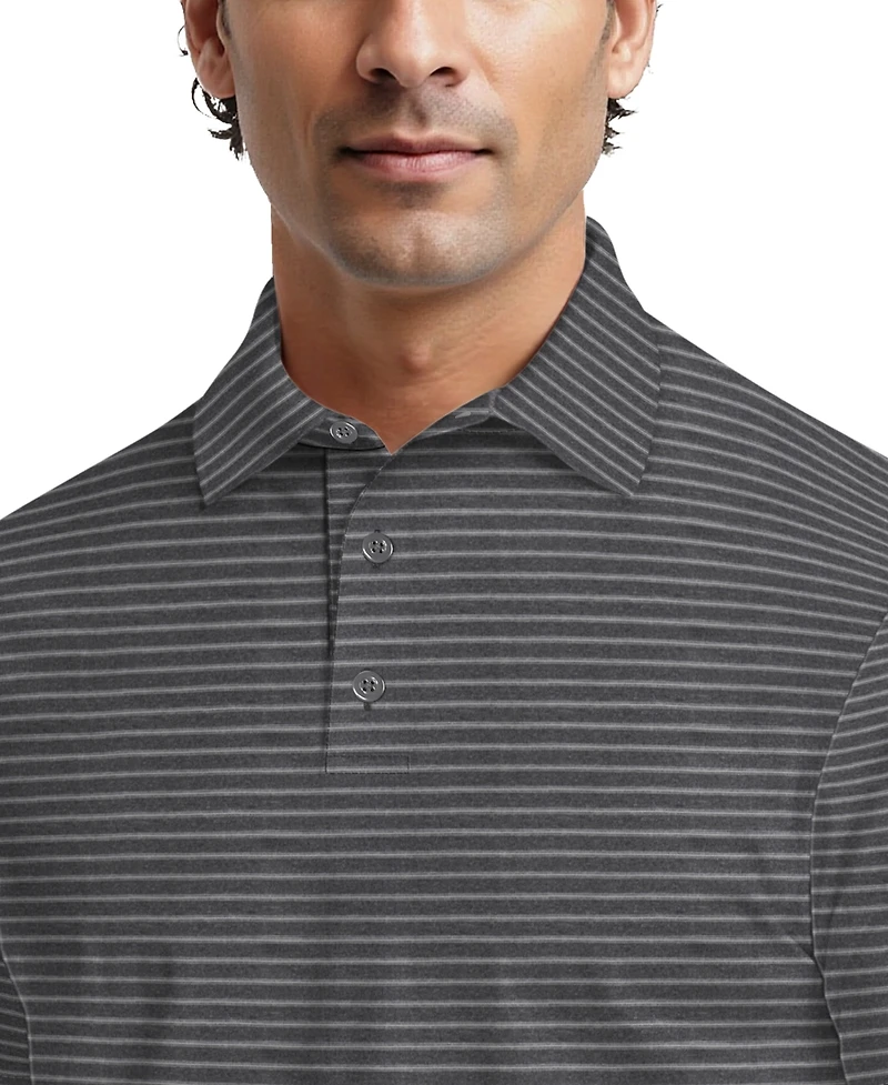Pga Tour Men's Heathered Stripe Golf Polo Shirt