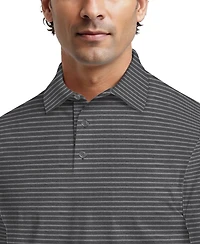 Pga Tour Men's Heathered Stripe Golf Polo Shirt
