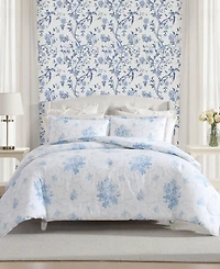 Laura Ashley Sophia Cotton 3-Pc. Duvet Cover Set, Full/Queen