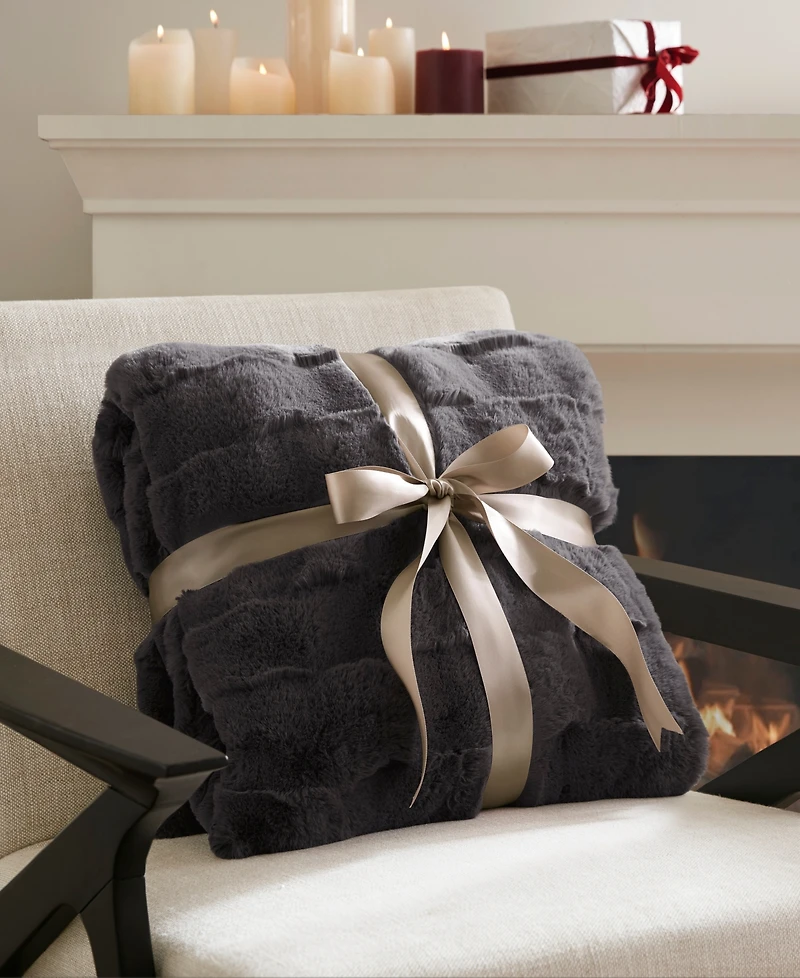 Madison Park Vivienne Faux Fur Throw, 50" x 60"