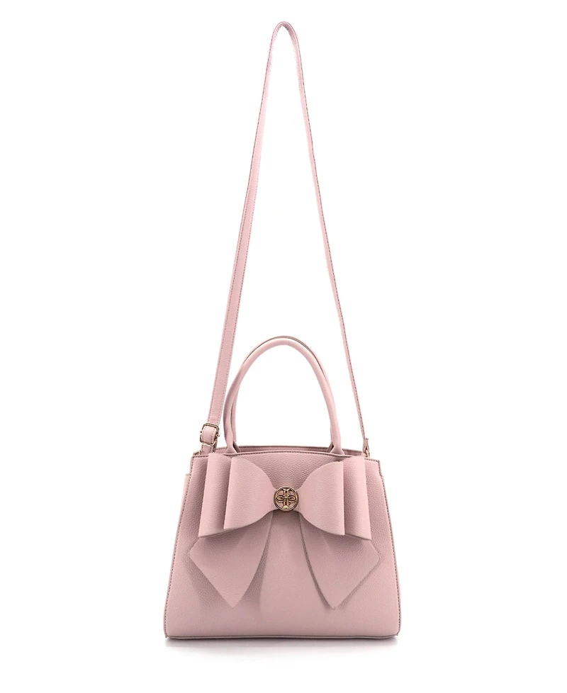 Like Dreams Park Double Bowtie Zipper Satchel Bag