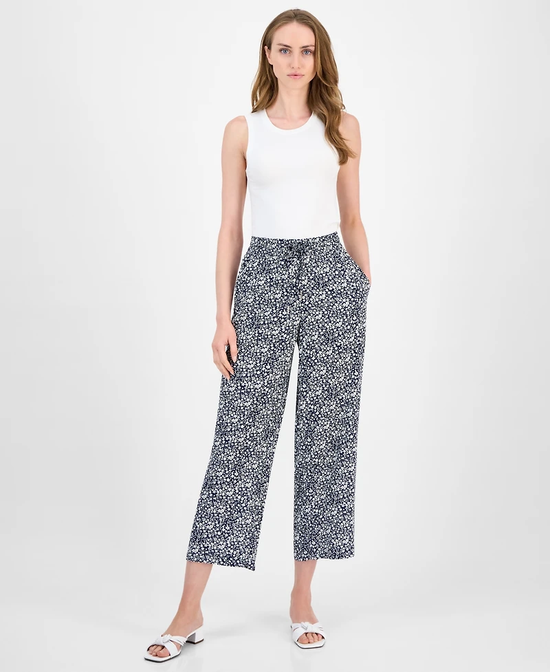 Tommy Hilfiger Women's Floral Drawstring-Waist Pants