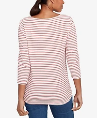 Ruby Rd. Petite Christmas Truck Striped Knit Top
