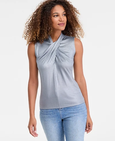 I.n.c. International Concepts Women's Shine Cross-Neck Tank Top, Macy's Exclusive
