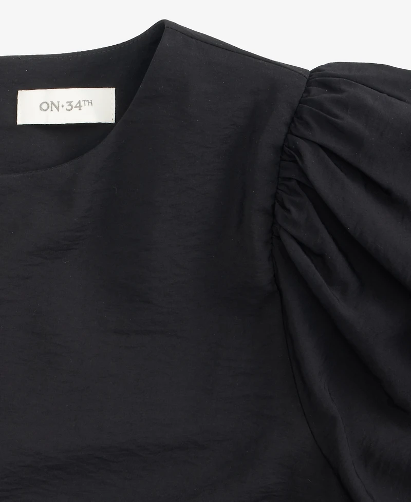 On 34th Woven Puff-Sleeve Top, Macy's Exclusive