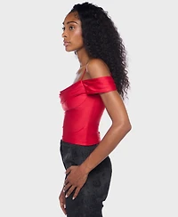 Alex & Sophia Women's Spaghetti Strap Off-The-Shoulder Top