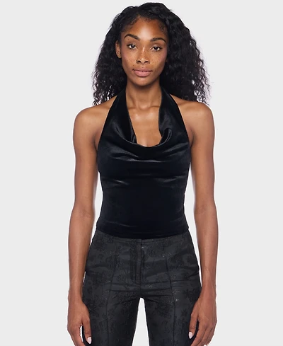 Alex & Sophia Women's Halter Cowl Neck Top