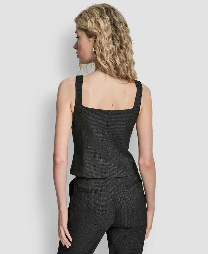Dkny Women's Button Front Sleeveless Vest