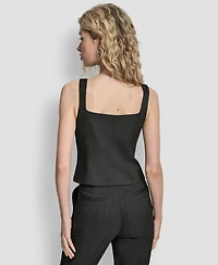 Dkny Women's Button Front Sleeveless Vest