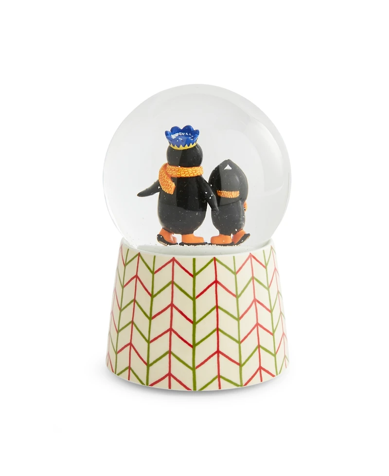 Spode Kit Kemp Christmas Skating Penguin Snow Globe