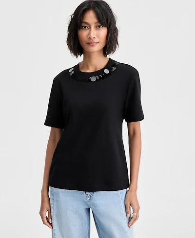 On 34th Women's Paillette Embellished T-Shirt, Macy's Exclusive