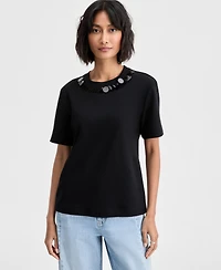 On 34th Women's Paillette Embellished T-Shirt, Macy's Exclusive
