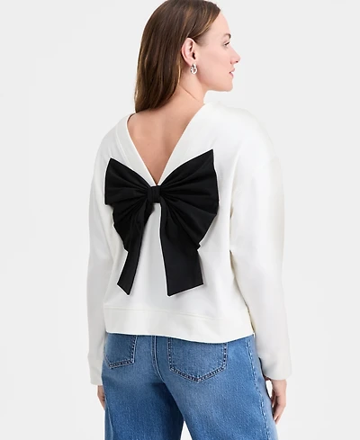 On 34th Women's Long-Sleeve Bow-Back Sweatshirt, Macy's Exclusive