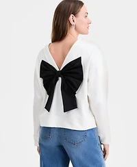 On 34th Women's Long-Sleeve Bow-Back Sweatshirt, Macy's Exclusive