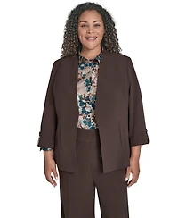 Calvin Klein Plus Notch-Lapel 3/4-Sleeve Jacket