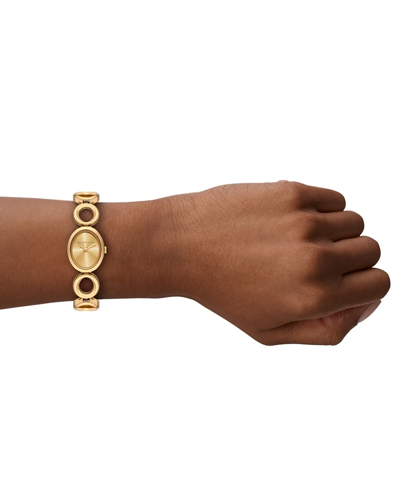 Michael Kors Women's Maude Three-Hand Gold-Tone Stainless Steel Watch