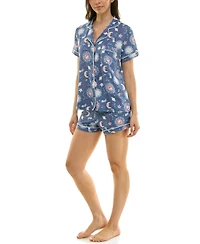 Derek Heart Women's Printed Top and Shorts Set