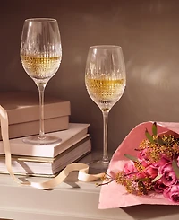Waterford Lismore Diamond Essence White Wine Medium 15.5oz, Set of 2
