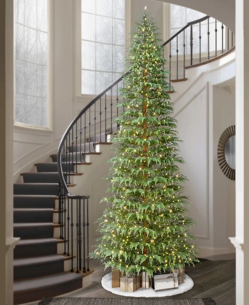 Puleo 12' Pre-Lit Artificia Cypress Christmas Tree