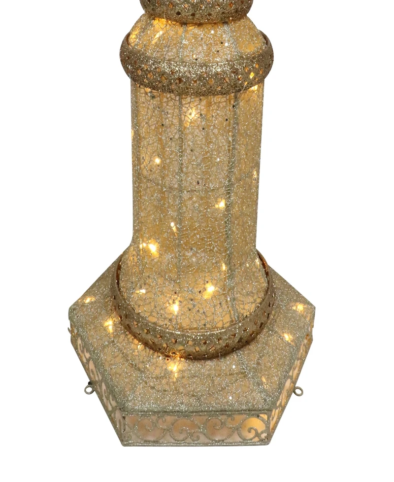 Puleo 84" Pre-Lit Outdoor Lamp Post with Warm White Led Lights