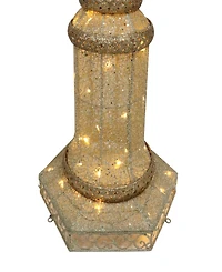 Puleo 84" Pre-Lit Outdoor Lamp Post with Warm White Led Lights