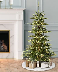Puleo 4.5' Pre-Lit Artificial Aspen Fir Tree