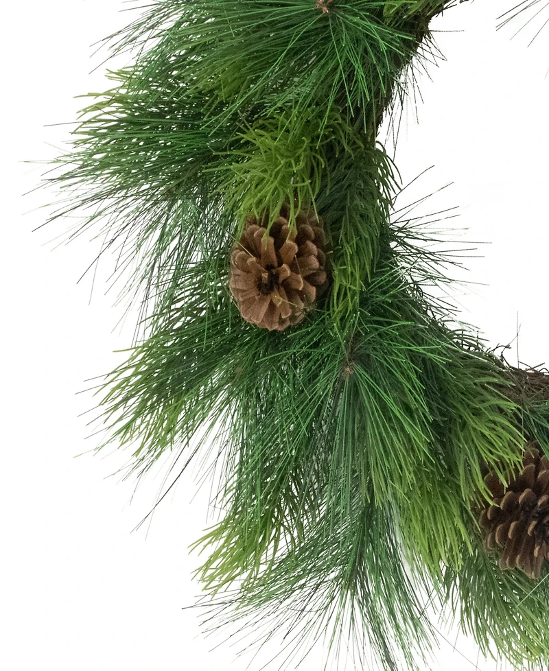 Puleo 24" Artificial Adorned Wreath with Pinecones