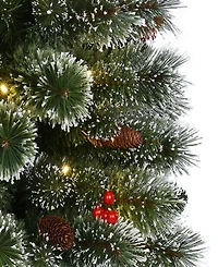 Puleo 4.5' Pre-Lit Potted Pine Artificial Christmas Tree